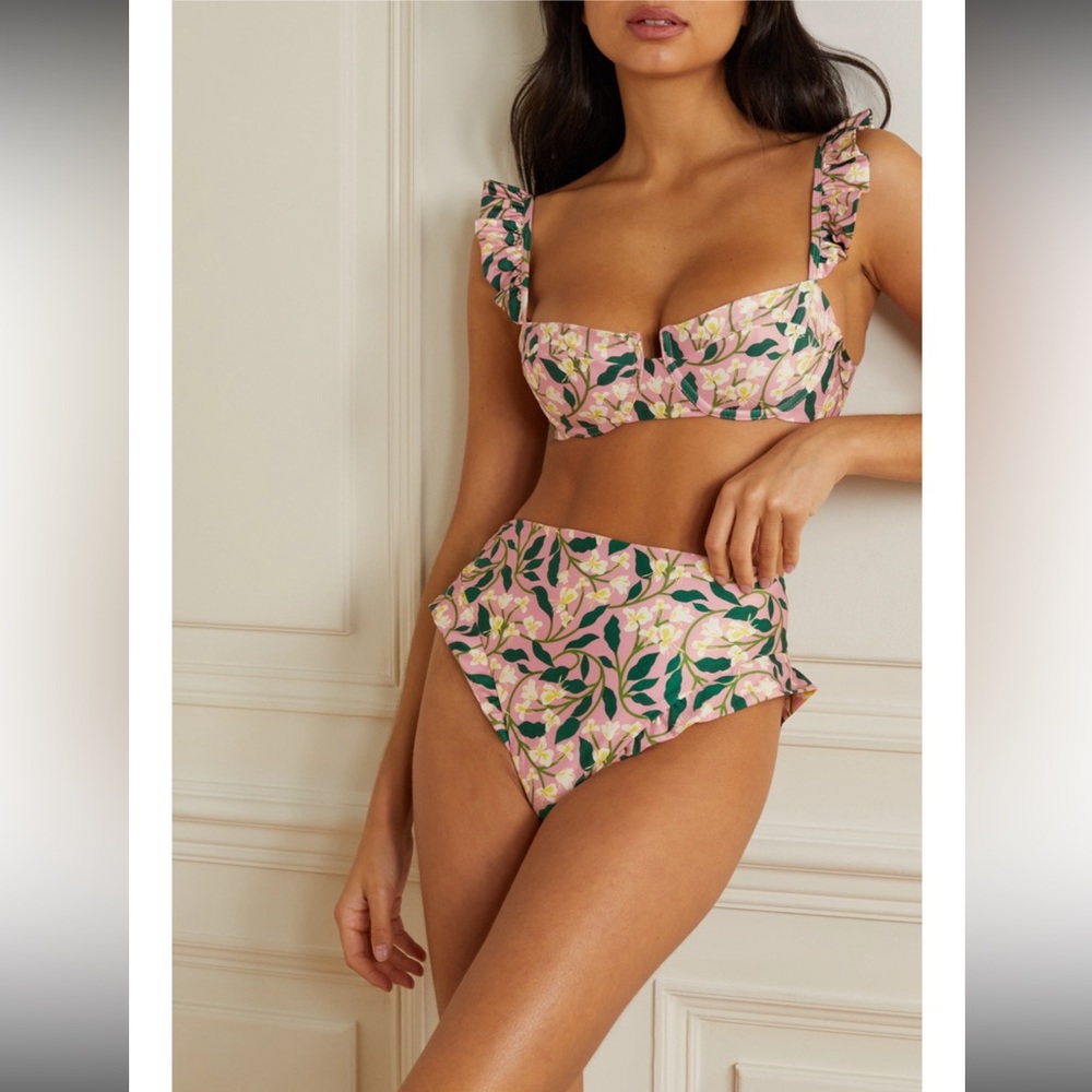 AGUA BY AGUA BENDITA Jengibre ruffled floral-print bikini Moda Operandi